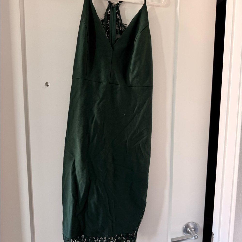 Lulu's Deep Green Backless Dress
